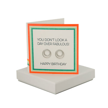 Fabulous Card - Double Circle Earrings Coral and Mint